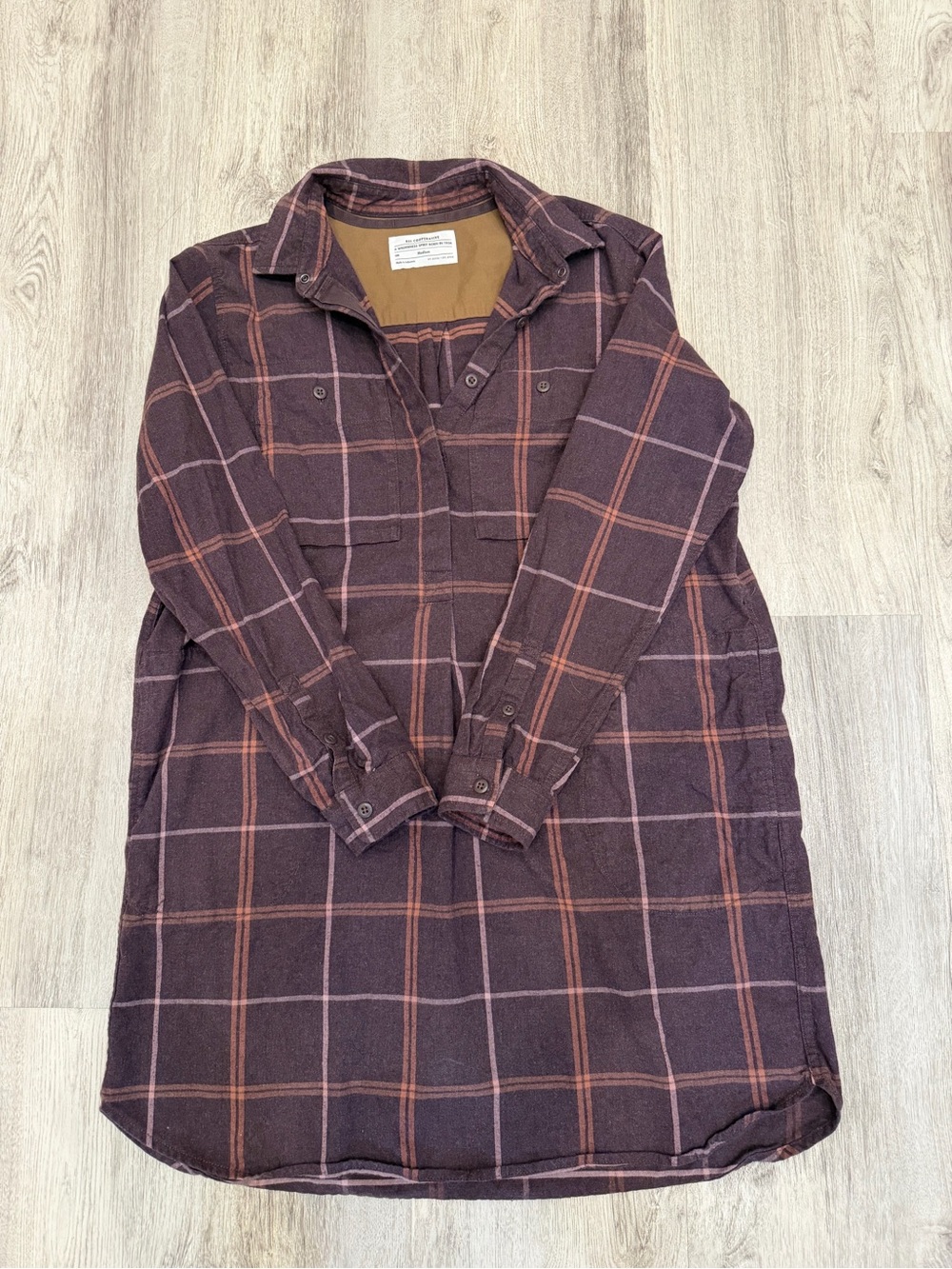 REI Co-op Women’s Medium Plaid Organic Cotton Flannel Shirt Dress